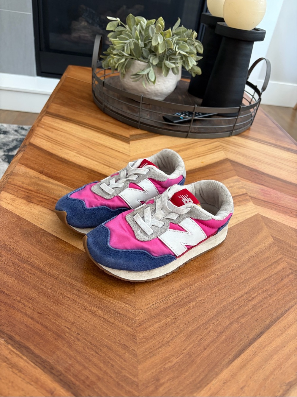 New Balance Kids Pink, Navy & Gray Retro Runner Sneakers